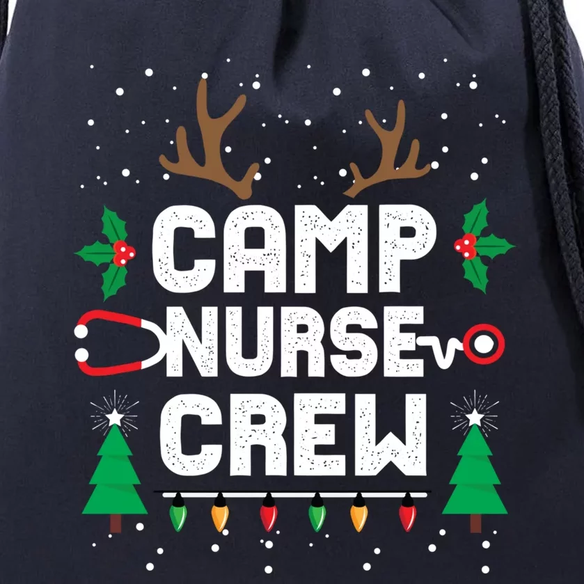 Nice Naughty Camp Nurse Funny Ugly Christmas Funny Gift Drawstring Bag