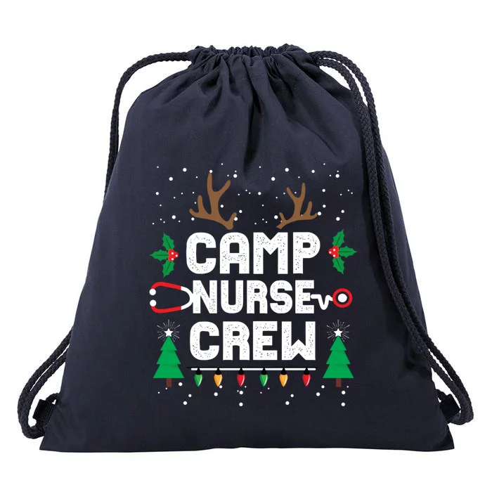 Nice Naughty Camp Nurse Funny Ugly Christmas Funny Gift Drawstring Bag