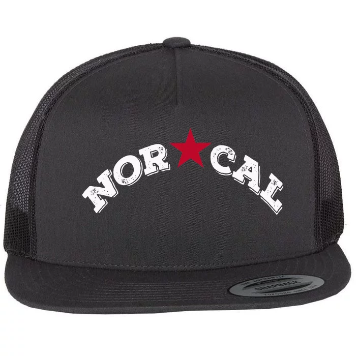 Norcal Northern California White Letter Flat Bill Trucker Hat