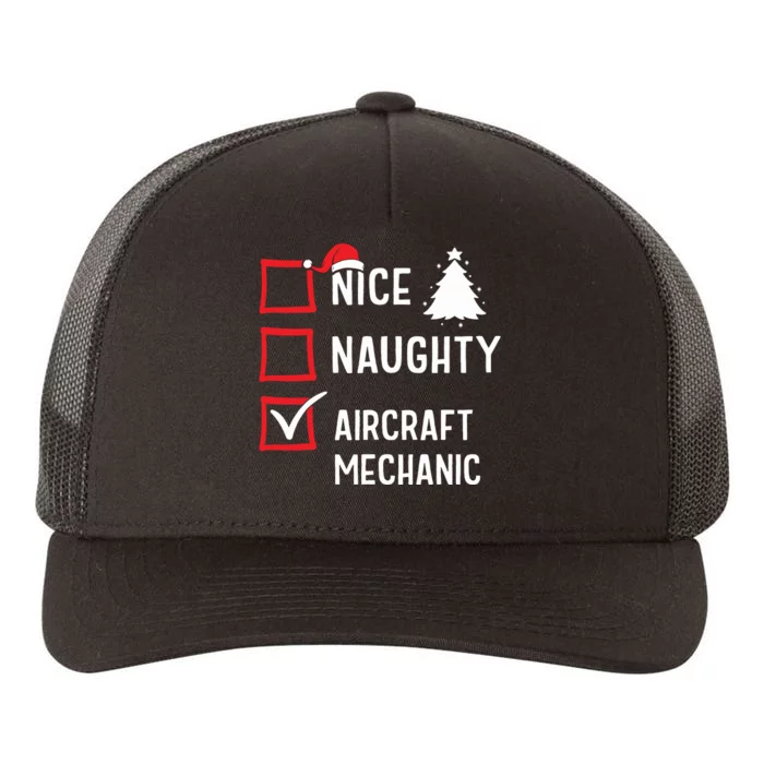 Nice Naughty Christmas Aircraft Mechanic Holiday Costume Yupoong Adult 5-Panel Trucker Hat