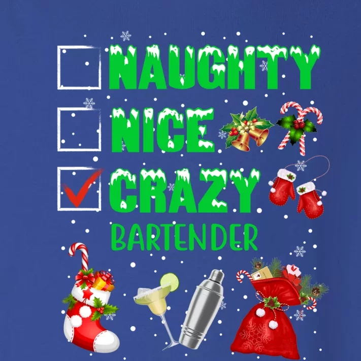 Naughty Nice Crazy Bartender Christmas Xmas Gift Toddler Long Sleeve Shirt