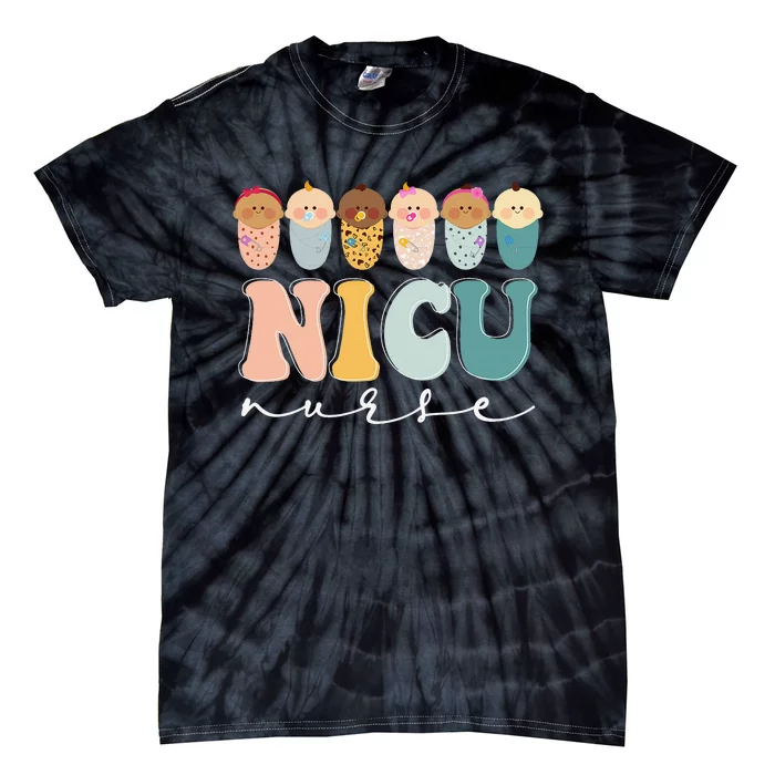 Nicu Nurse Cute Groovy Nursing Appreciation Day Tie-Dye T-Shirt