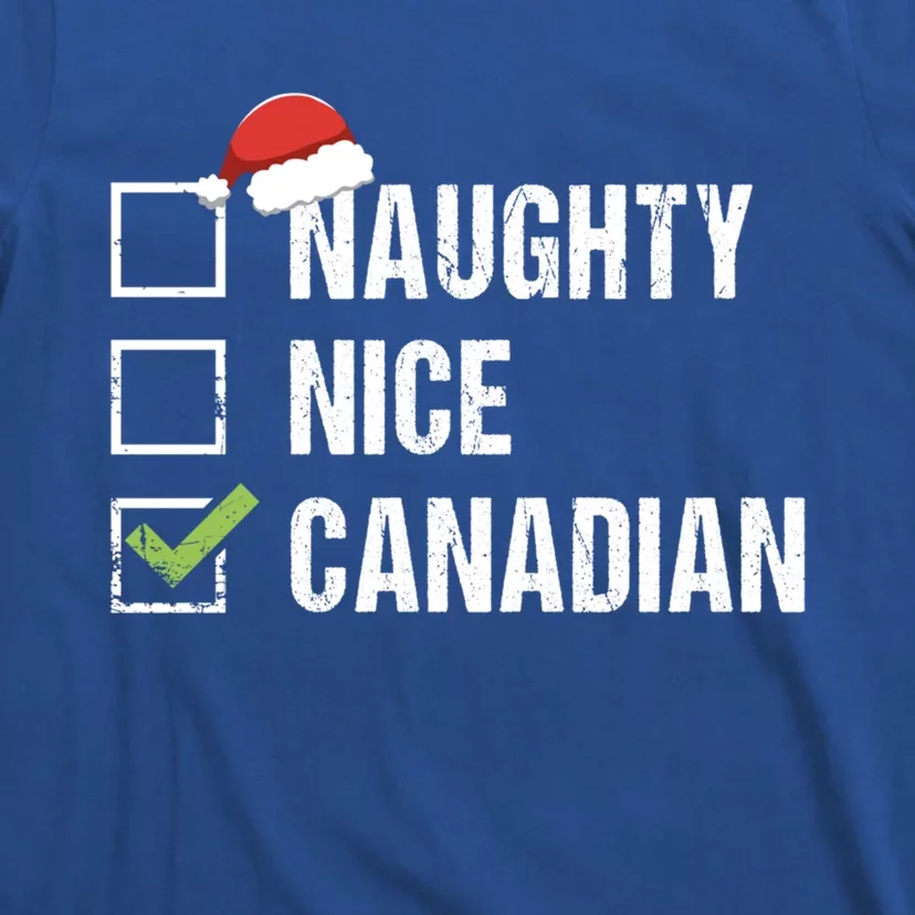 Naughty Nice Canadian Santa Hat Canada Christmas Gift Cute Gift T-Shirt