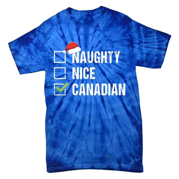 Naughty Nice Canadian Santa Hat Canada Christmas Gift Cute Gift Tie-Dye T-Shirt