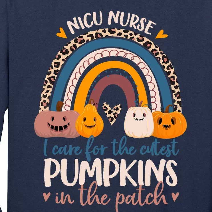 NICU Nurse Cutest Pumpkins In The Patch Rainbow Halloween RN Long Sleeve Shirt