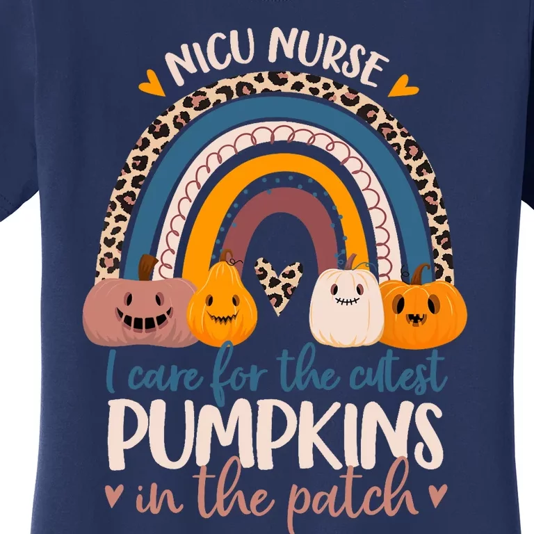 NICU Nurse Cutest Pumpkins In The Patch Rainbow Halloween RN Women's T-Shirt