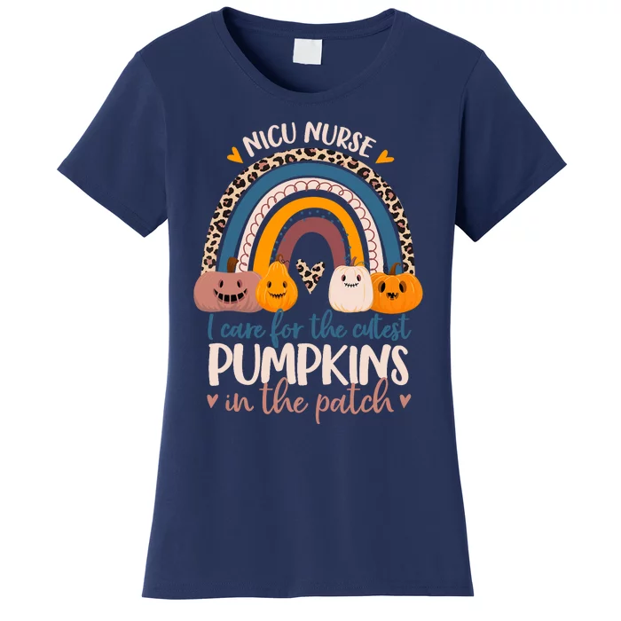 NICU Nurse Cutest Pumpkins In The Patch Rainbow Halloween RN Women's T-Shirt