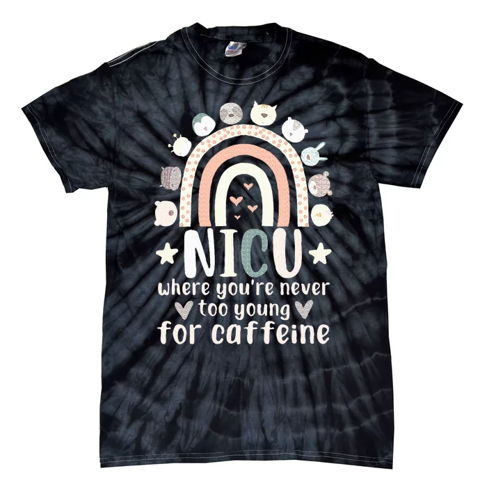 Nicu Nurse Caffeine Neonatal Intensive Care Unit Tie-Dye T-Shirt