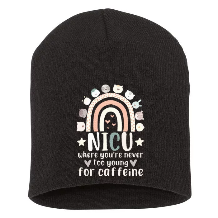 Nicu Nurse Caffeine Neonatal Intensive Care Unit Short Acrylic Beanie