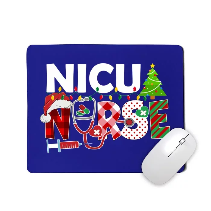 Nicu Nurse Christmas Stethoscope Santa Hat Red Plaid Nurse Meaningful Gift Mousepad