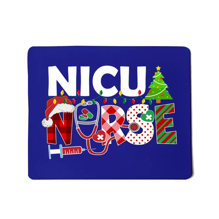 Nicu Nurse Christmas Stethoscope Santa Hat Red Plaid Nurse Meaningful Gift Mousepad