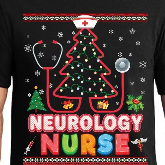 Neurology Nurse Christmas Tree Stethoscope Sweater Ugly Meaningful Gift Pajama Set