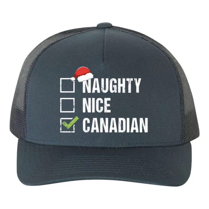 Naughty Nice Canadian Santa Hat Canada Christmas Gift Yupoong Adult 5-Panel Trucker Hat