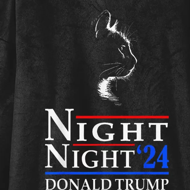 Night Night Donald Trump 2024 Funny Cat Lady Hooded Wearable Blanket