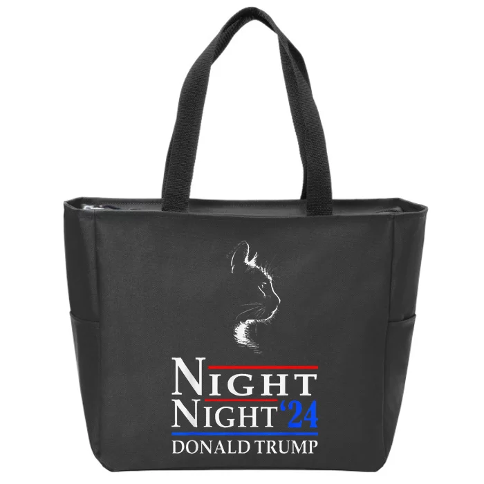 Night Night Donald Trump 2024 Funny Cat Lady Zip Tote Bag