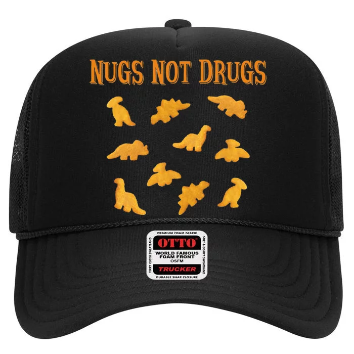 Nugs Not Drugs Dinosaur Chicken Nugget High Crown Mesh Trucker Hat