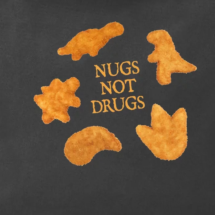 Nugs Not Drugs Funny Dinosaur Chicken Nugget Zip Tote Bag