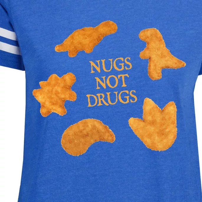 Nugs Not Drugs Funny Dinosaur Chicken Nugget Enza Ladies Jersey Football T-Shirt