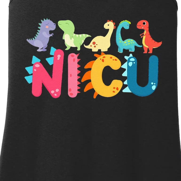 NICU Nurse Dinosaur Neonatal Intensive Care Unit Ladies Essential Tank