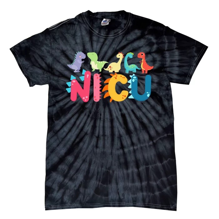 NICU Nurse Dinosaur Neonatal Intensive Care Unit Tie-Dye T-Shirt