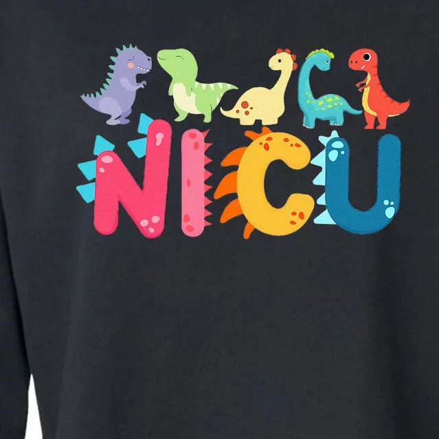 NICU Nurse Dinosaur Neonatal Intensive Care Unit Cropped Pullover Crew