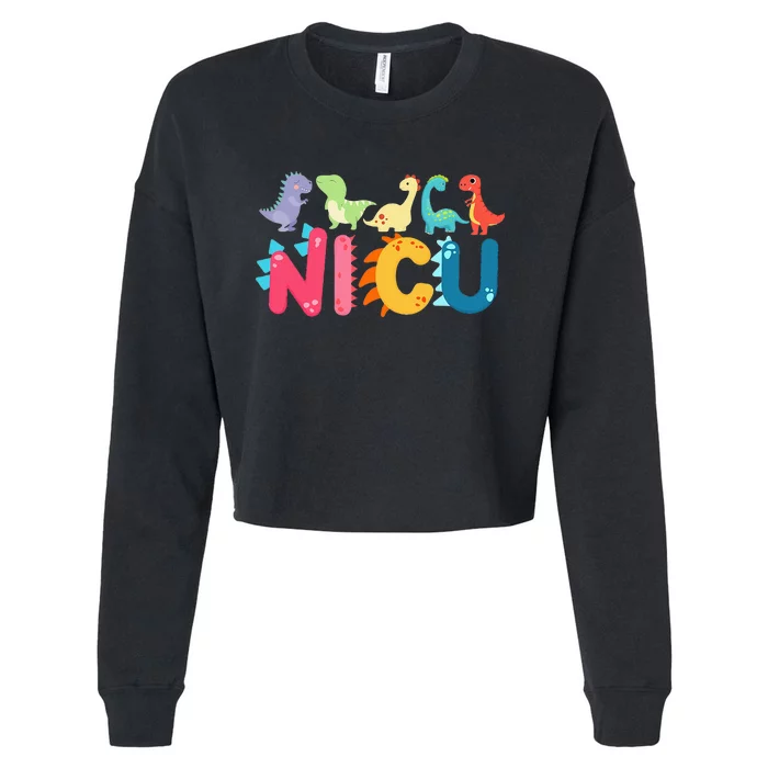 NICU Nurse Dinosaur Neonatal Intensive Care Unit Cropped Pullover Crew