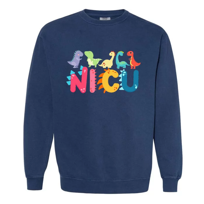 NICU Nurse Dinosaur Neonatal Intensive Care Unit Garment-Dyed Sweatshirt