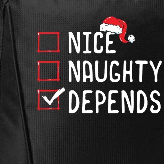 Nice Naughty Depends Christmas List City Backpack