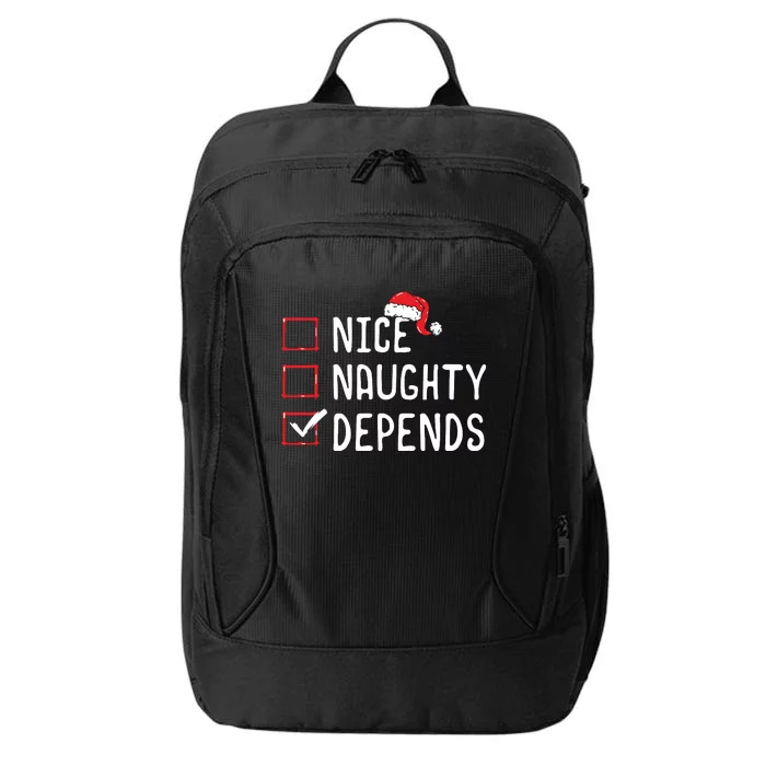 Nice Naughty Depends Christmas List City Backpack