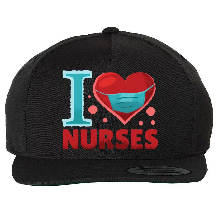 National Nurses Day May 6 I Heart Nurses Gratitude Design Gift Wool Snapback Cap