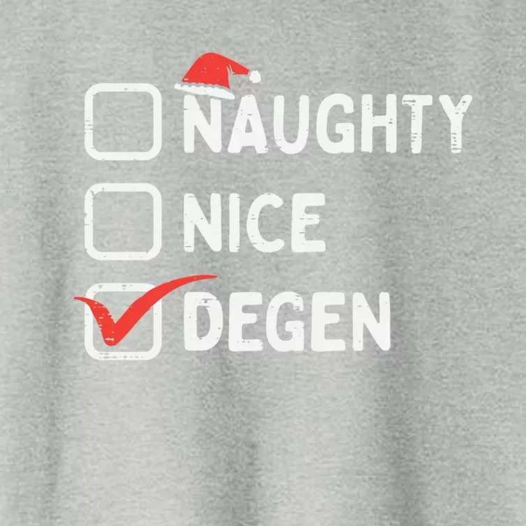 Naughty Nice Degen Altcoins Crypto Christmas Xmas Bitcoin Cool Gift Women's Crop Top Tee