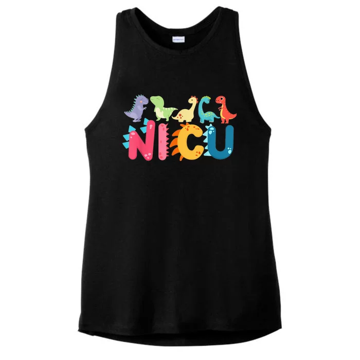 NICU Nurse Dinosaur Neonatal Intensive Care Unit Ladies Tri-Blend Wicking Tank