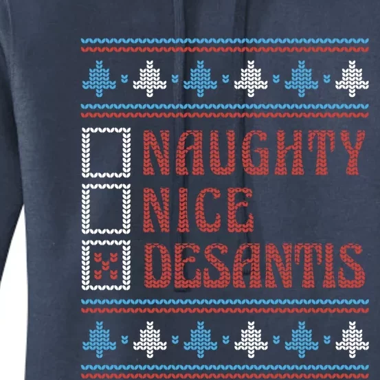 Naughty Nice Desantis Christmas List Ugly Christmas Sweater Gift Women's Pullover Hoodie