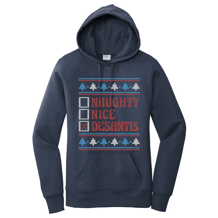 Naughty Nice Desantis Christmas List Ugly Christmas Sweater Gift Women's Pullover Hoodie