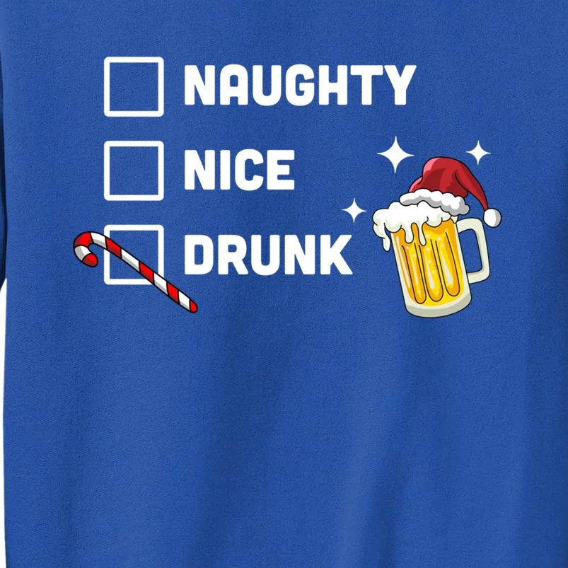 Nice Naughty Drunk Check Christmas Beer Funny Ing Xmas Gift Sweatshirt