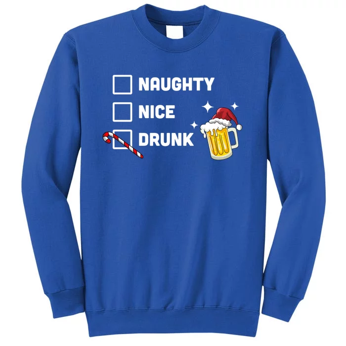 Nice Naughty Drunk Check Christmas Beer Funny Ing Xmas Gift Sweatshirt