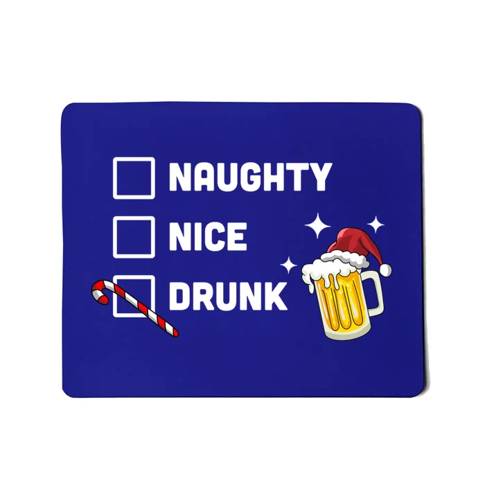 Nice Naughty Drunk Check Christmas Beer Funny Ing Xmas Gift Mousepad