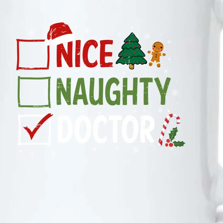 Nice Naughty Doctor Christmas Funny Xmas Santa Hat Gift Black Color Changing Mug