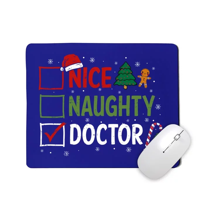 Nice Naughty Doctor Christmas Funny Xmas Santa Hat Gift Mousepad