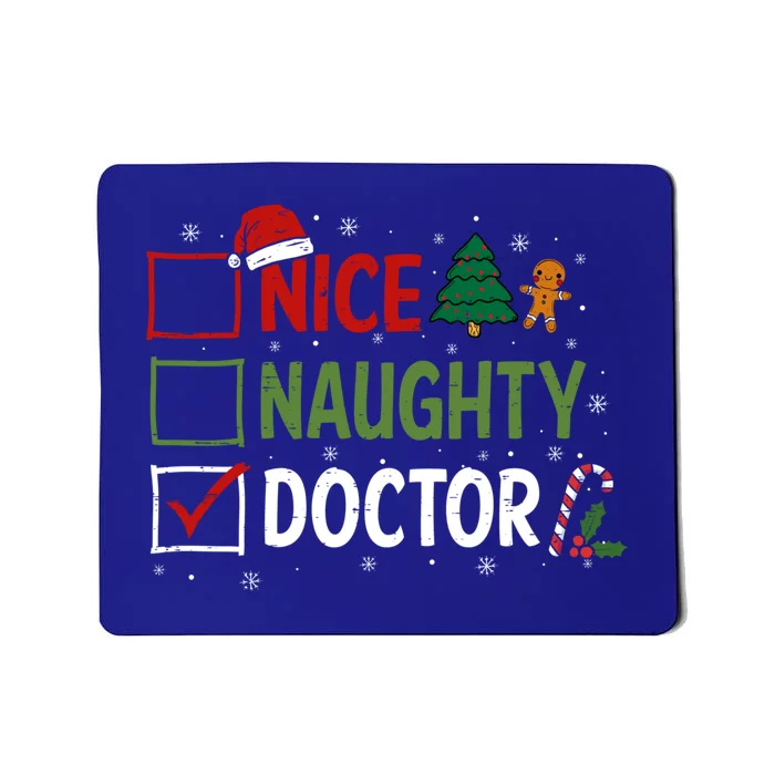 Nice Naughty Doctor Christmas Funny Xmas Santa Hat Gift Mousepad