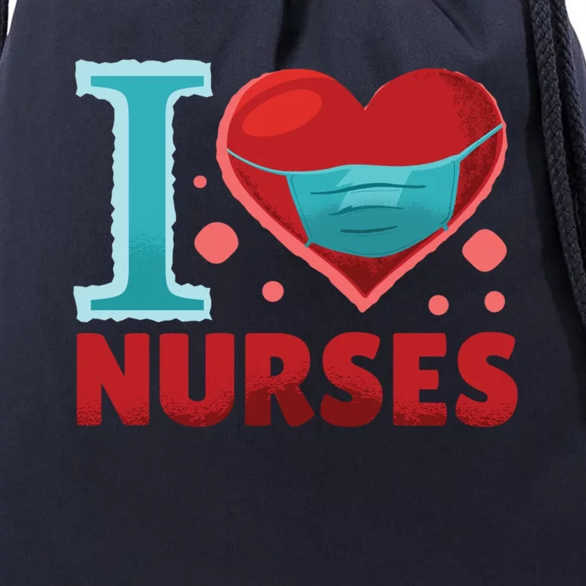 National Nurses Day May 6 I Heart Nurses Gratitude Design Gift Drawstring Bag