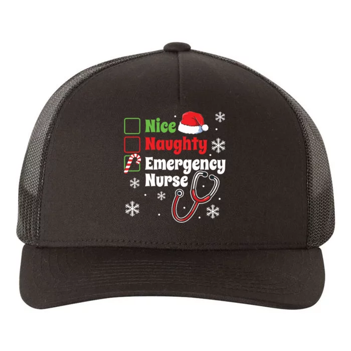 Nice Naughty Emergency Nurse Christmas Er Xmas Yupoong Adult 5-Panel Trucker Hat