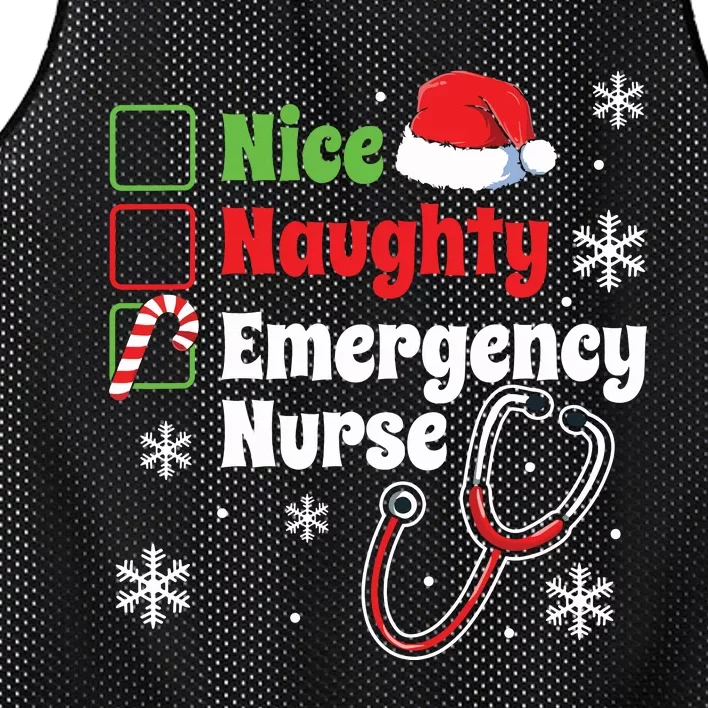 Nice Naughty Emergency Nurse Christmas Er Xmas Mesh Reversible Basketball Jersey Tank