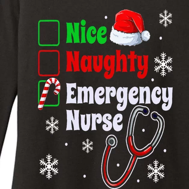 Nice Naughty Emergency Nurse Christmas ER Xmas Womens CVC Long Sleeve Shirt