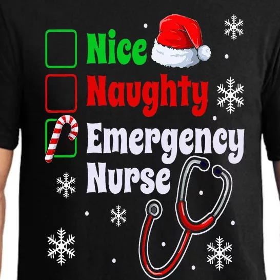 Nice Naughty Emergency Nurse Christmas ER Xmas Pajama Set