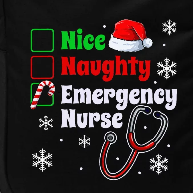 Nice Naughty Emergency Nurse Christmas Impact Tech Backpack