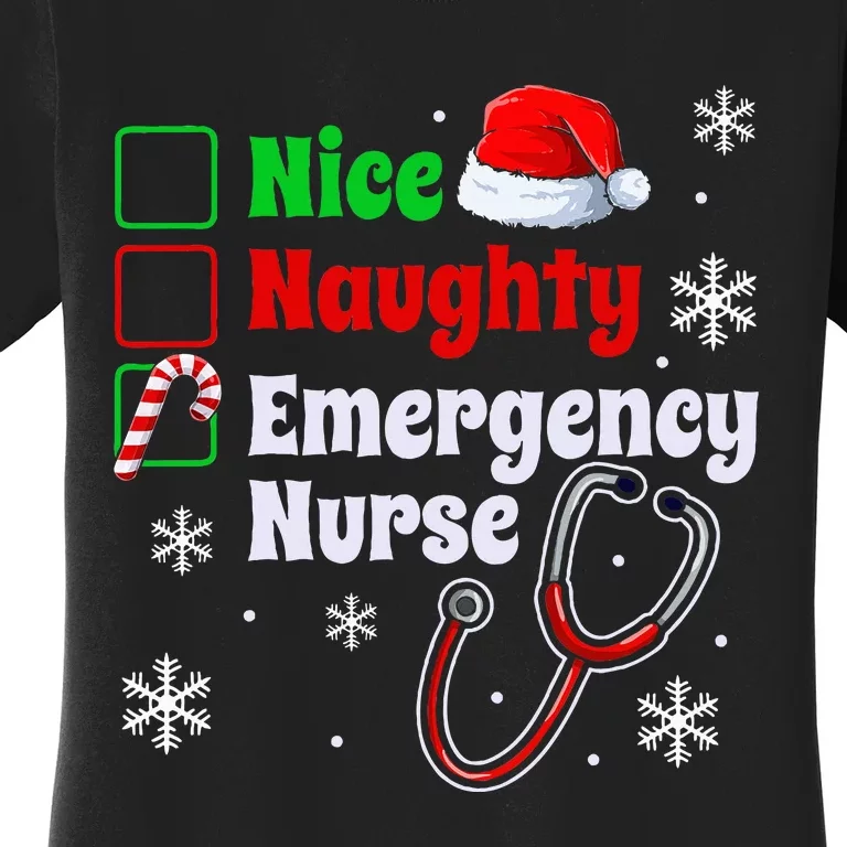 Nice Naughty Emergency Nurse Christmas Women's T-Shirt