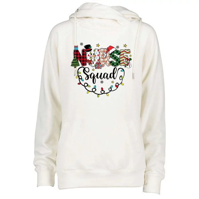 Nurse Nicu Er Pediatric Icu Christmas Nurse Squad Gift Womens Funnel Neck Pullover Hood