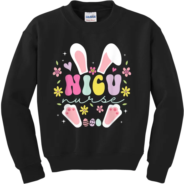 Nicu Nurse Easter Bunny Nicu Nursing Easter Day Kids Sweatshirt