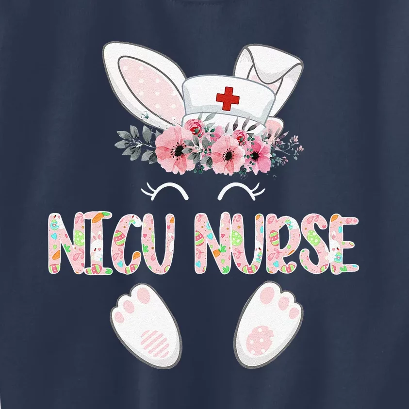 NICU Nurse Easter Nurse Floral Bunny Kids Sweatshirt